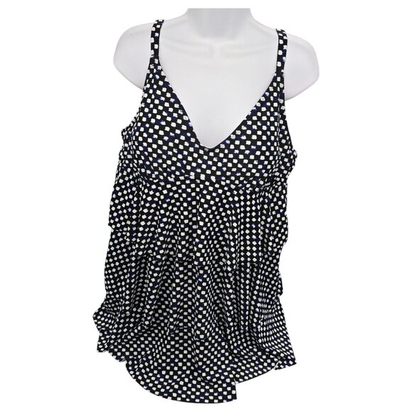 Jaclyn Smith Other - Jaclyn Smith One Piece Swimsuit Polka Dot Black White Layered Womens Size 20